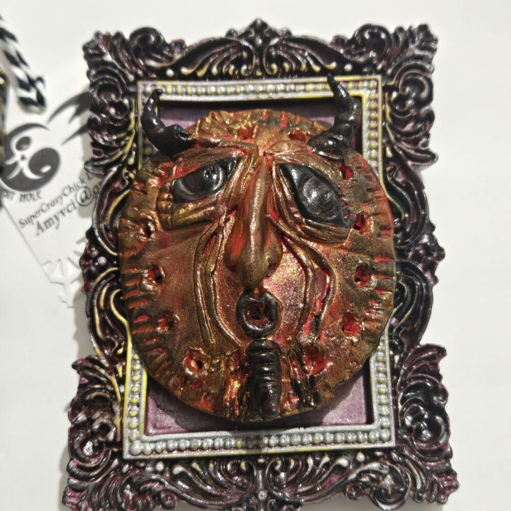 OOAK HM Creepy Oddity Art Sculpt Tribal Creature Magnet